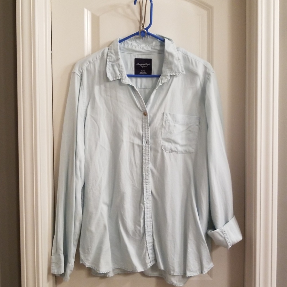 American Eagle Baby Blue Button Down
